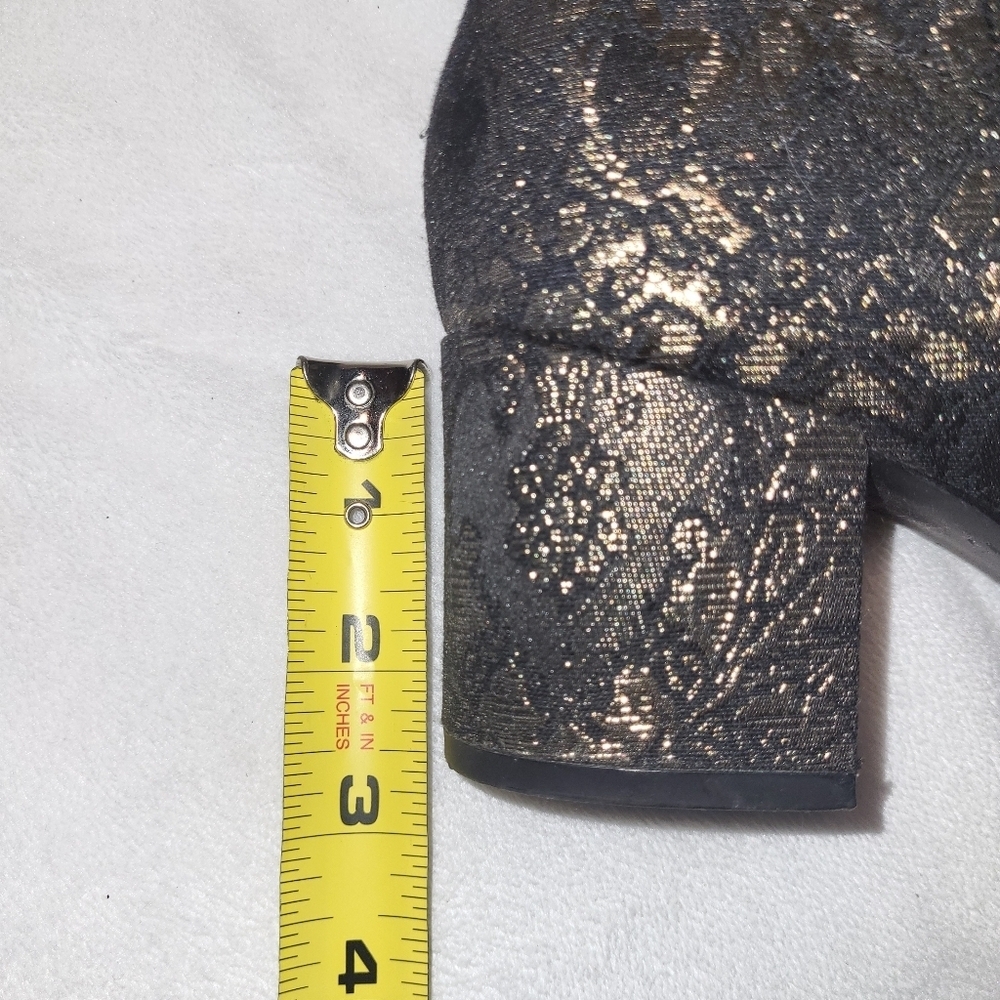 Unisa Ankle Heel Boots Metallic Tapestry Brocade Fabric - Picture 6 of 7